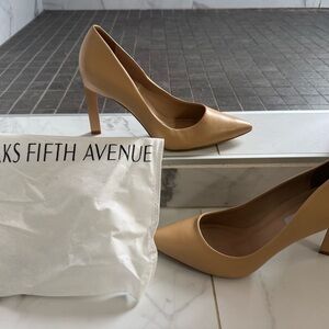 Saks Fifth Avenue Elegant Tan Heels